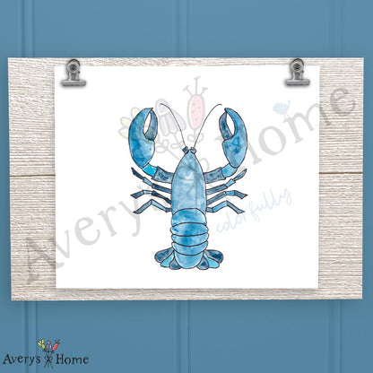 Navy Lobster 16oz Frosted Glass