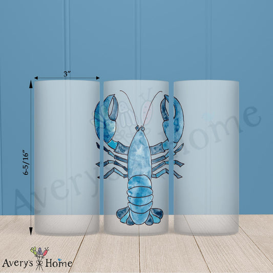 Navy Lobster 16oz Frosted Glass