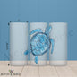 Navy Sea Turtle 16oz Frosted Glass