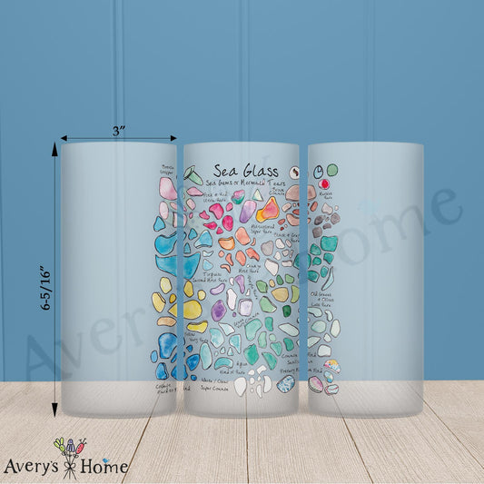 Sea Glass Collector 16oz Frosted Glass – Coastal Artist Gift