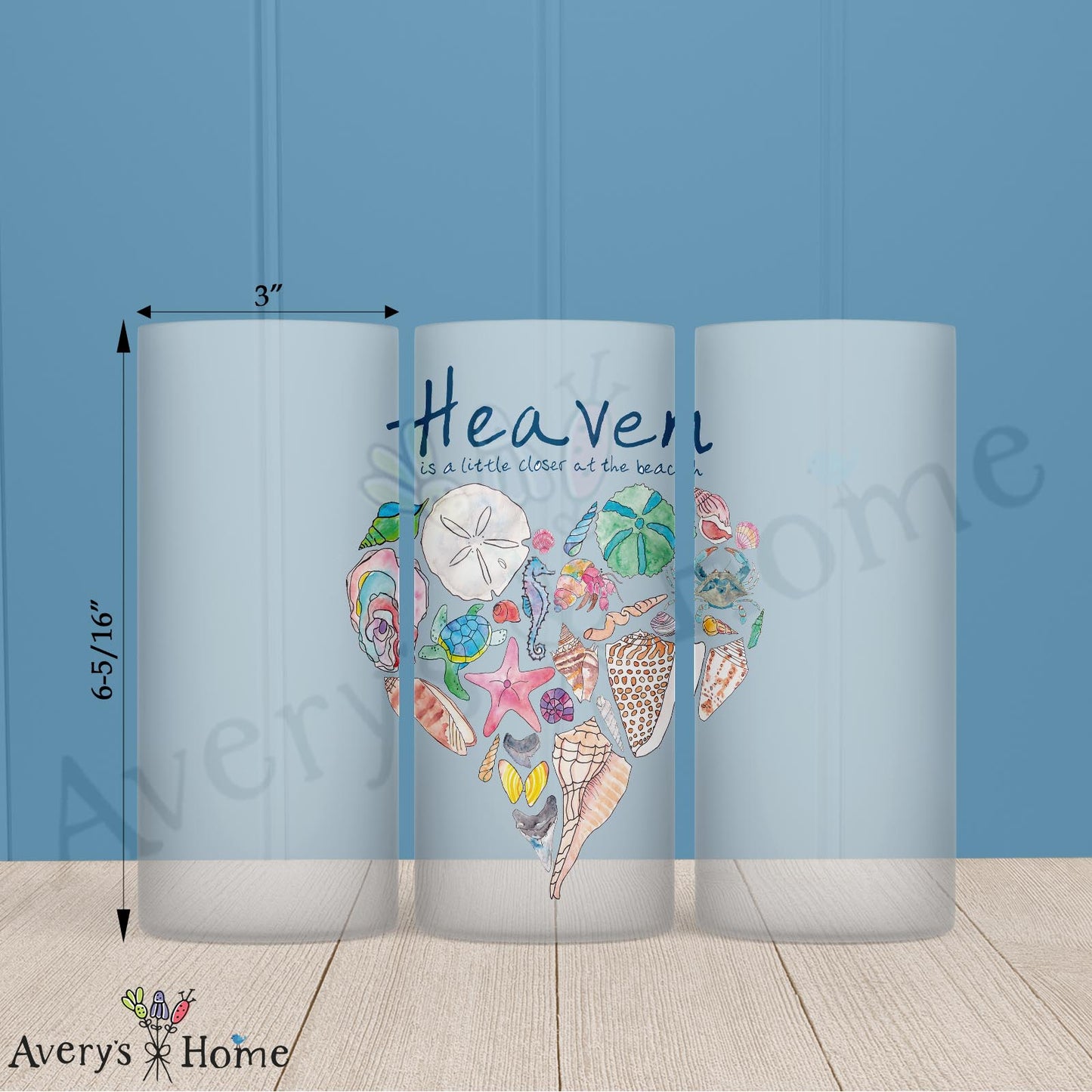 Heaven at the Beach 16oz Frosted Glass