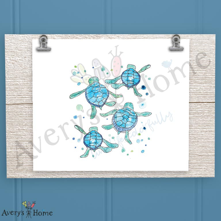 Baby Turtles Walking 16oz Frosted Glass