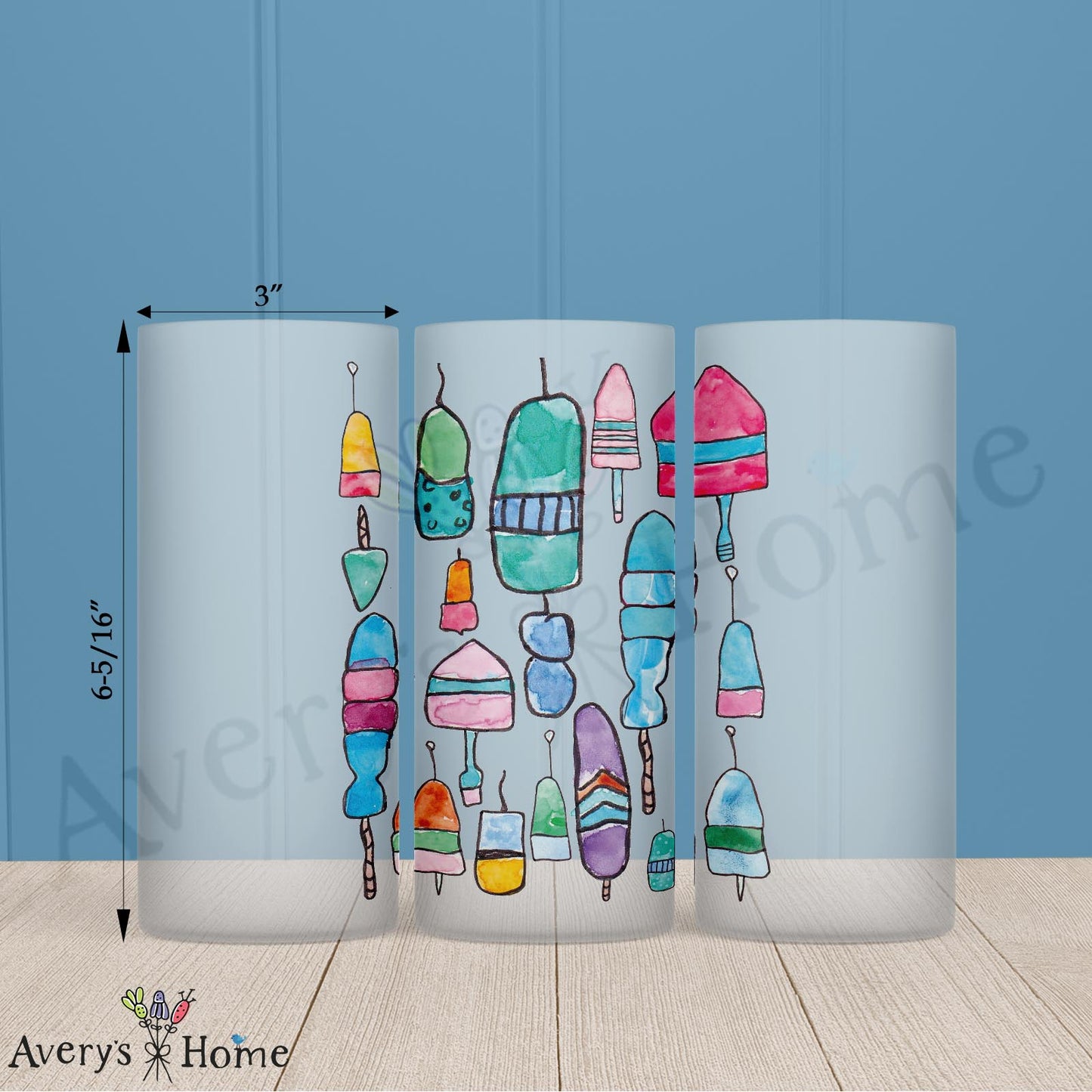 Lobster Buoy 16oz Frosted Glass