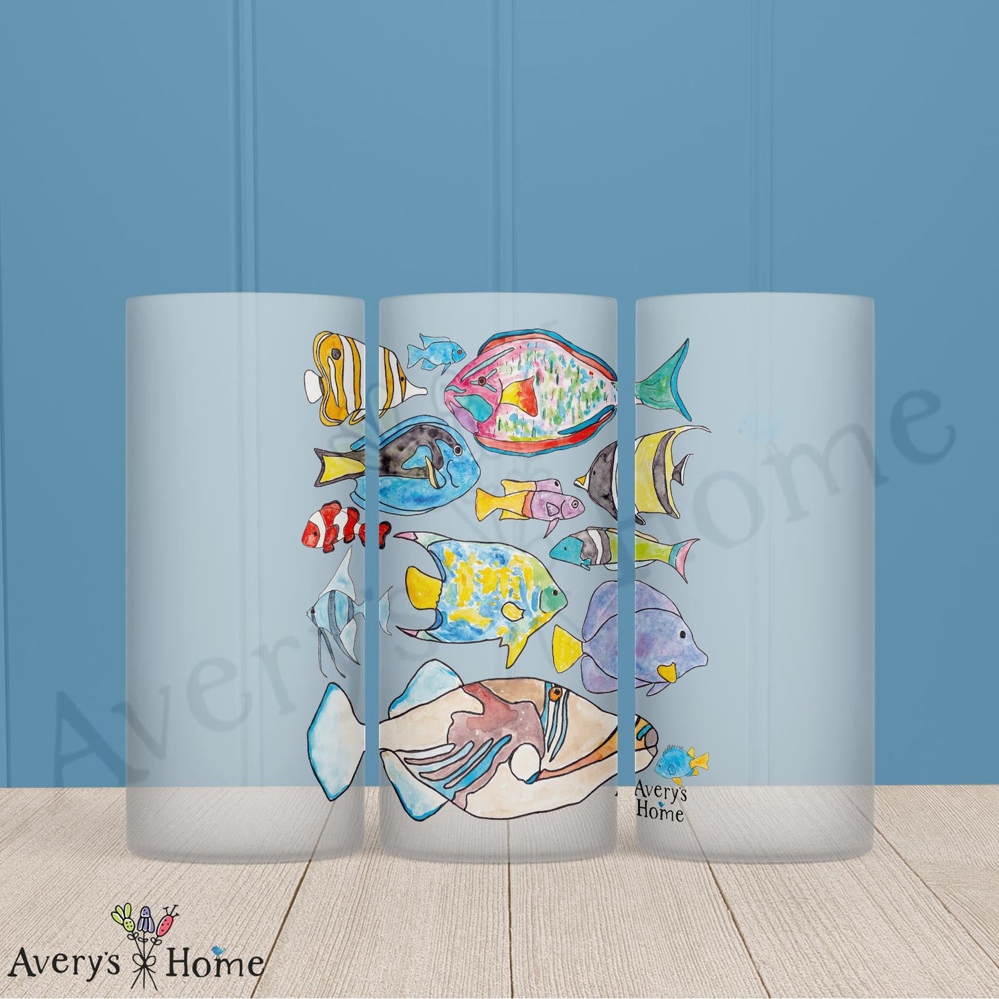 Tropical Fish 16oz Frosted Glass – Ocean Life Decor