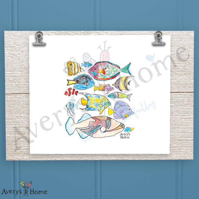 Tropical Fish 16oz Frosted Glass – Ocean Life Decor
