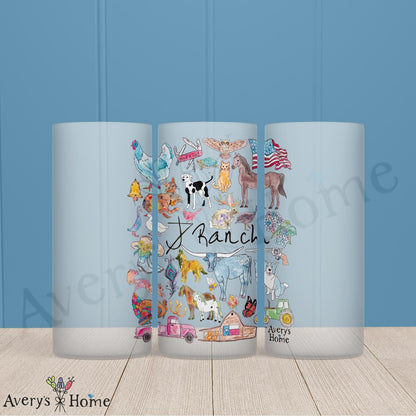 Custom J7 Ranch 16oz Frosted Glass
