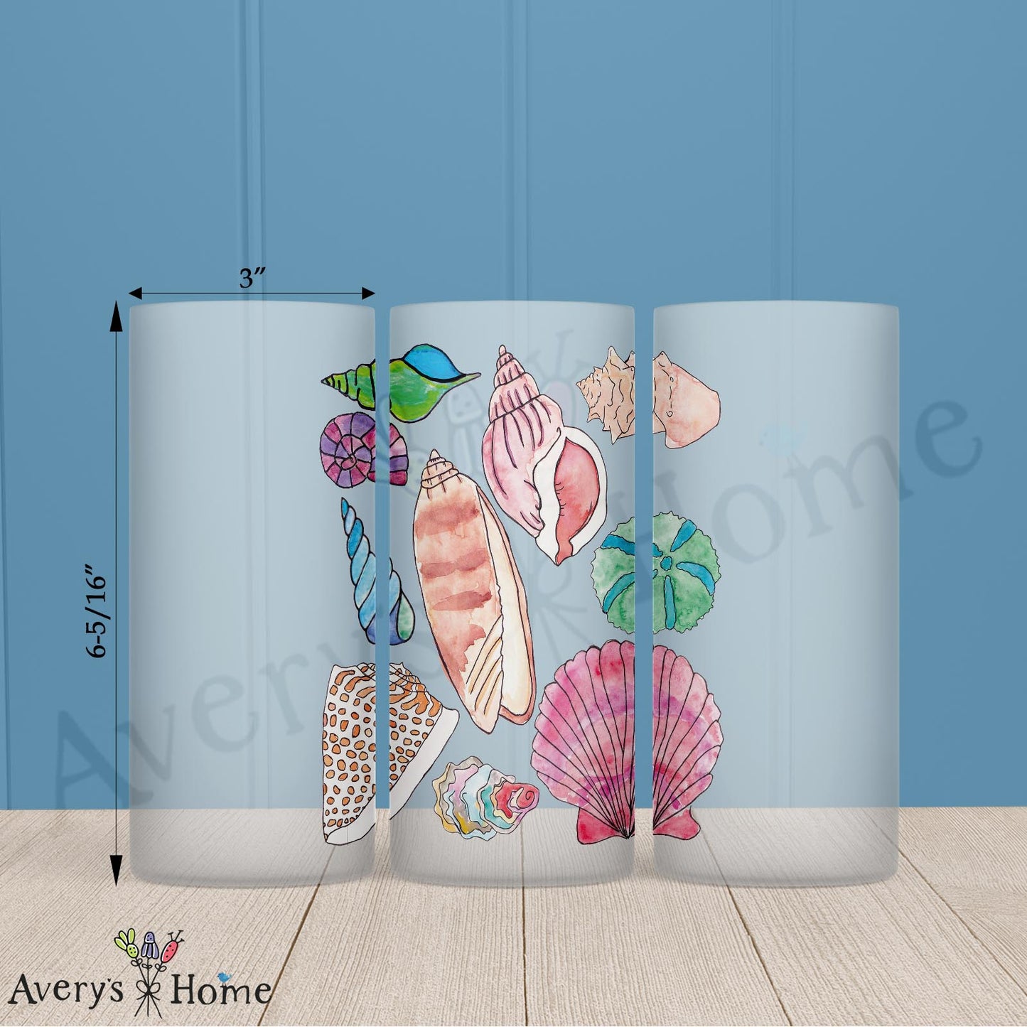 Seashell 16oz Frosted Glass