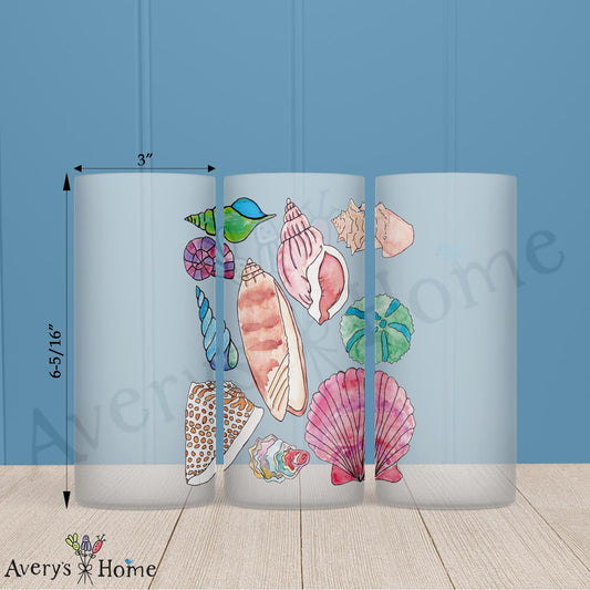 Seashell 16oz Frosted Glass