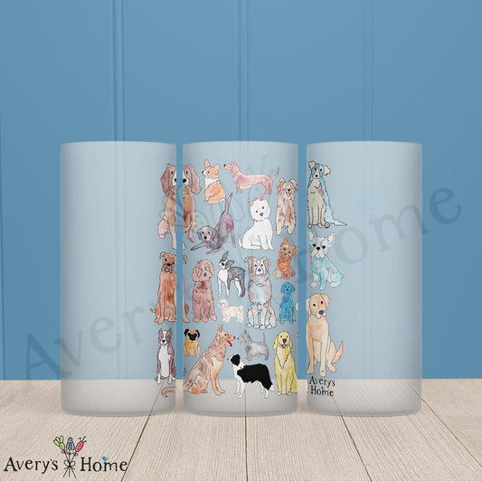 Favorite Dog Breeds 16oz Frosted Glass