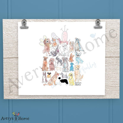 Favorite Dog Breeds 16oz Frosted Glass