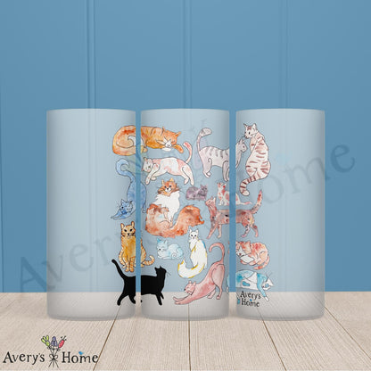 Favorite Cat Breeds 16oz Frosted Glass