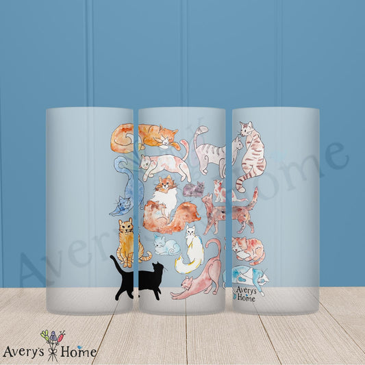 Favorite Cat Breeds 16oz Frosted Glass