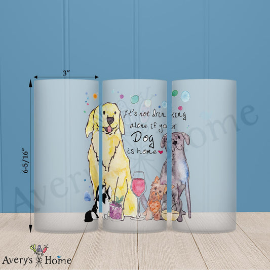 Dog Drinking Buddy 16oz Frosted Glass