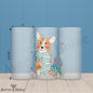 Winter Corgi 16oz Frosted Glass