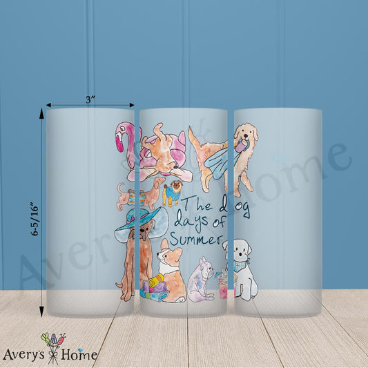 Dog Days of Summer 16oz Frosted Glass