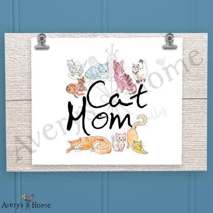 Cat Mom 16oz Frosted Glass Moms