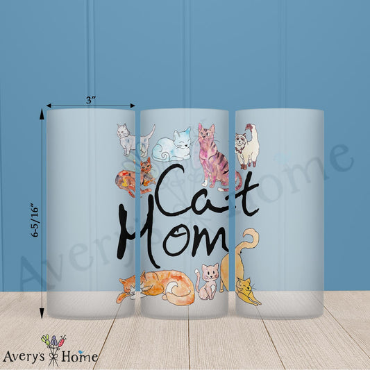 Cat Mom 16oz Frosted Glass Moms