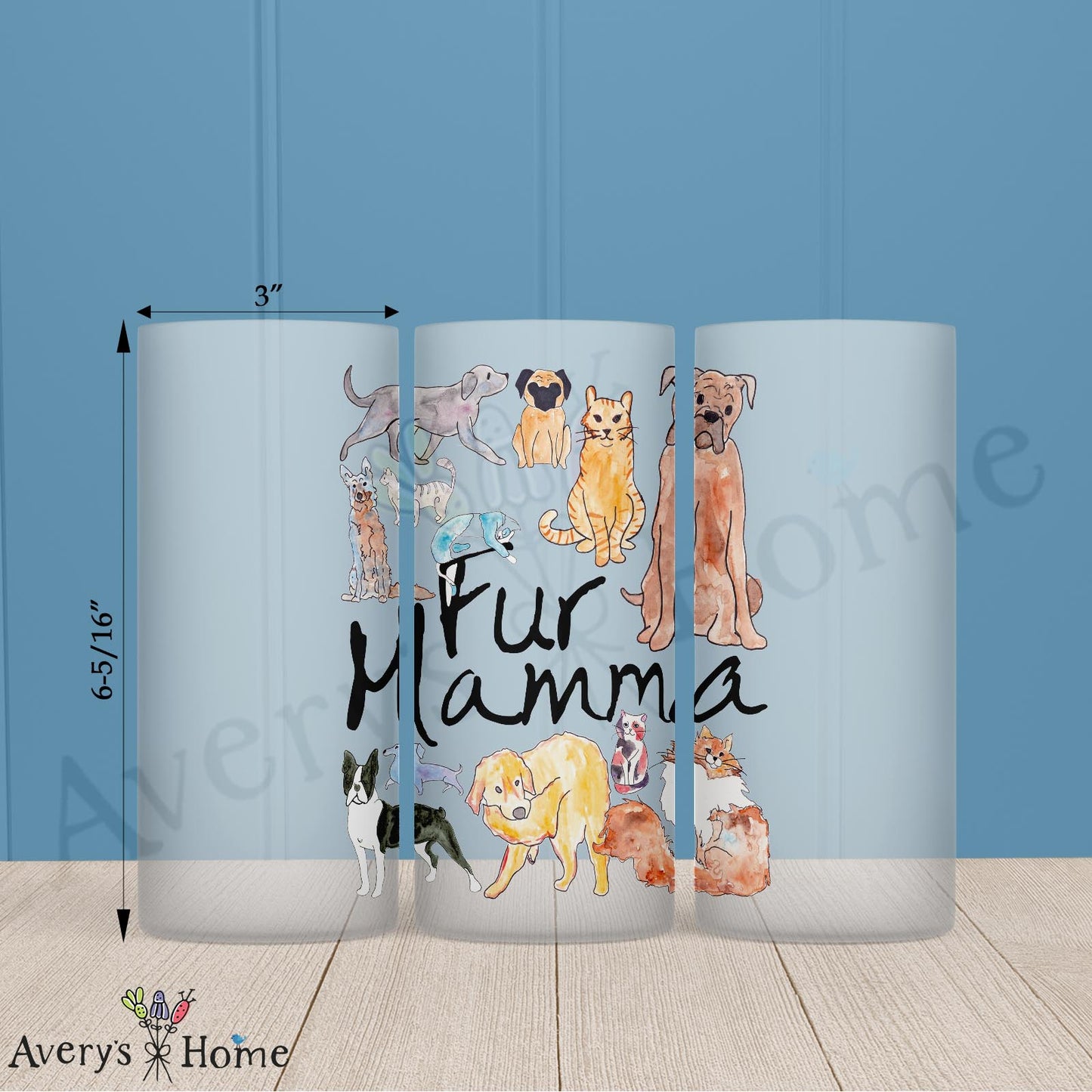 Fur Mama 16oz Frosted Glass