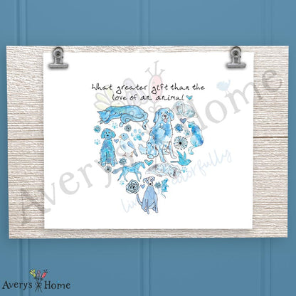 Animals are a Gift of Love 16oz Frosted Glass