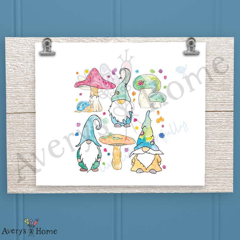 Gnomes & Mushrooms 16oz Frosted Glass