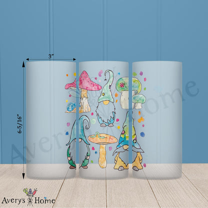 Gnomes & Mushrooms 16oz Frosted Glass