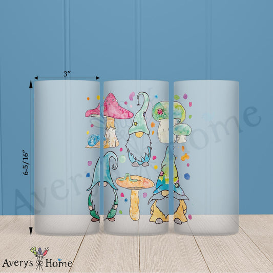 Gnomes & Mushrooms 16oz Frosted Glass