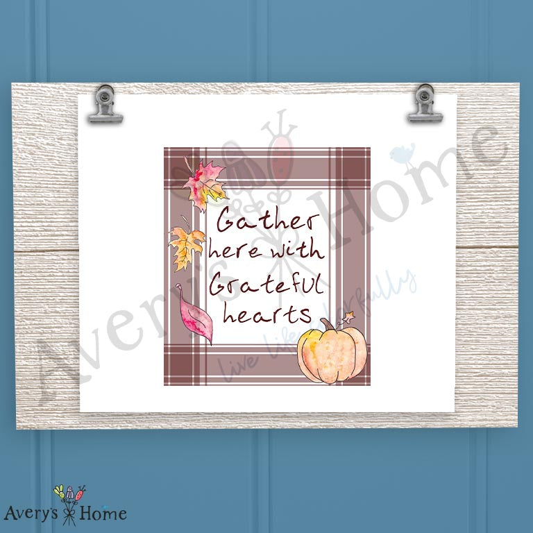 Gather Here 16oz Frosted Glass – Thanksgiving Kitchen Quote
