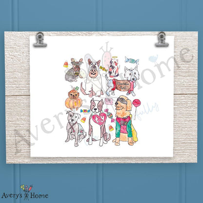 Dogs in Costumes 16oz Frosted Glass – Halloween Pet Parade