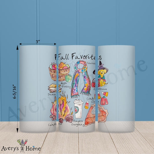 Favorite Things Fall 16oz Frosted Glass – Autumn Sentiment Gift
