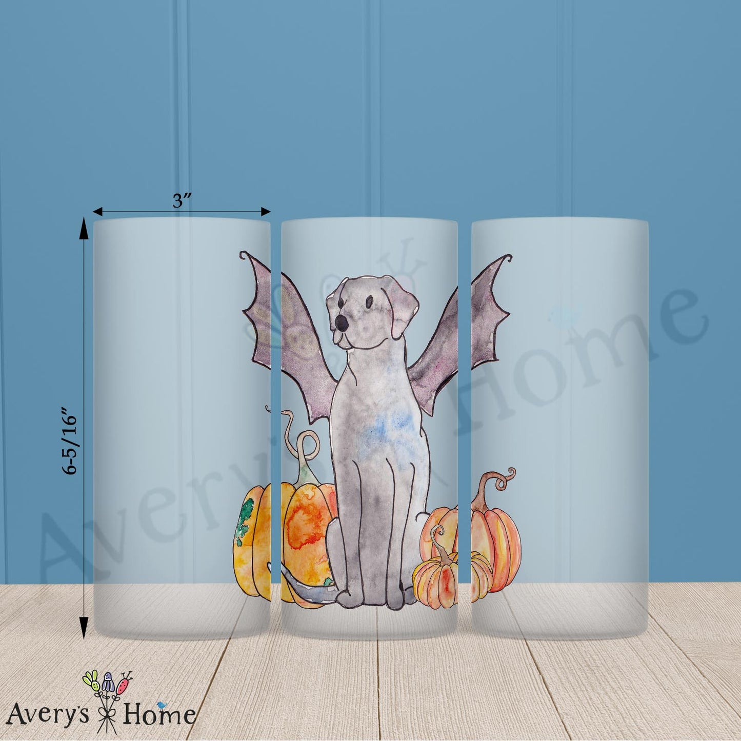 Bat Dog Costume 16oz Frosted Glass – Halloween Pup Parade