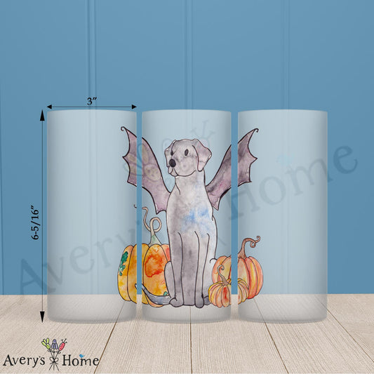Bat Dog Costume 16oz Frosted Glass – Halloween Pup Parade