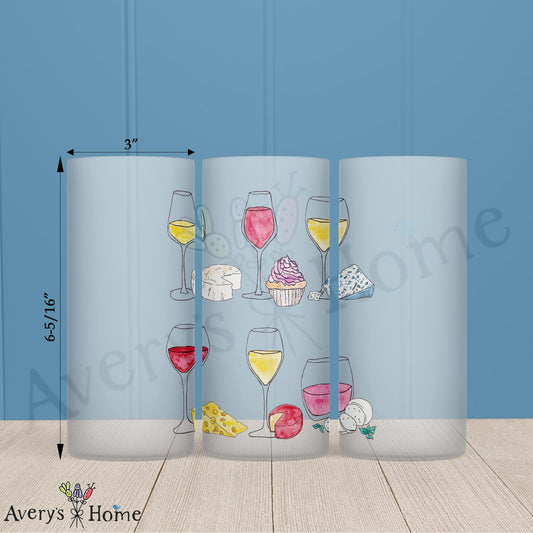 Wine & Cheese Pairing 16oz Frosted Glass – Gourmet Host Gift