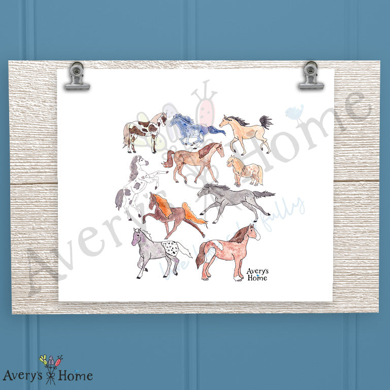 American Horse Breeds 16oz Frosted Glass