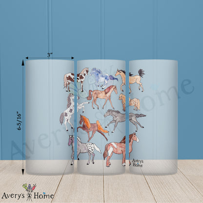 American Horse Breeds 16oz Frosted Glass