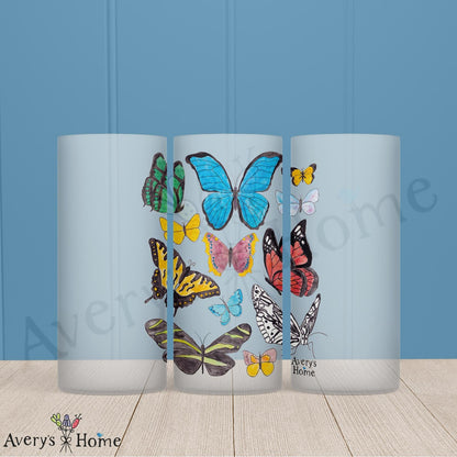 Butterflies of the USA 16oz Frosted Glass – Collector Garden Decor