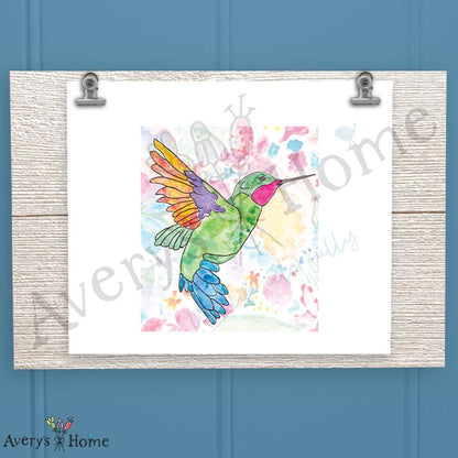 Ruby Throated Hummingbird 16oz Frosted Glass – Garden Decor