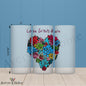 Love Grows Here 16oz Frosted Glass – Heart & Flowers Gift