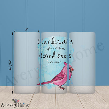 Cardinal Loved One 16oz Frosted Glass – Sentimental Bird Decor