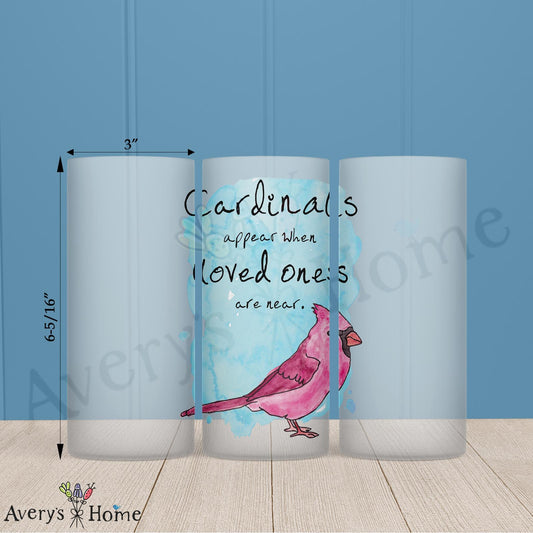 Cardinal Loved One 16oz Frosted Glass – Sentimental Bird Decor