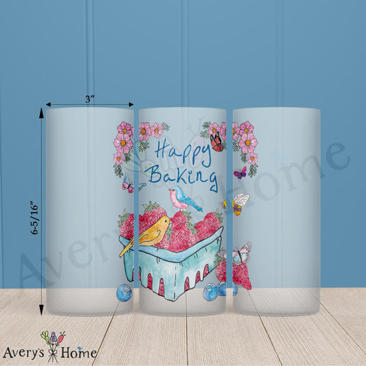 Happy Baking 16oz Frosted Glass – Sweet Spring Decor