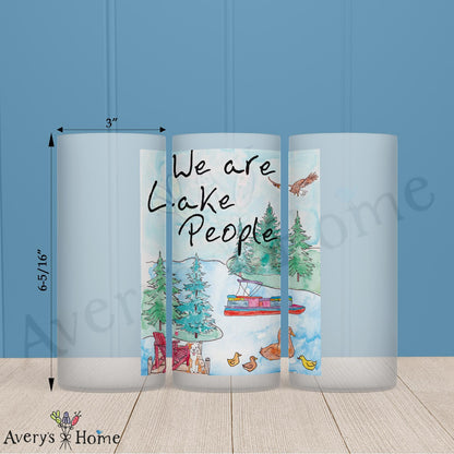 We Are Lake People 16oz Frosted Glass – Dog & Wine Humor