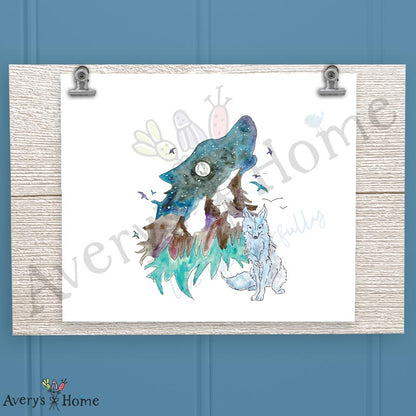 Mountain Wolf 16oz Frosted Glass – Wilderness Decor