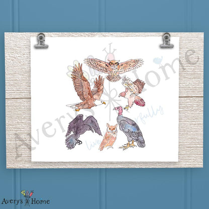 Birds of Prey 16oz Frosted Glass – Raptor Enthusiast Decor