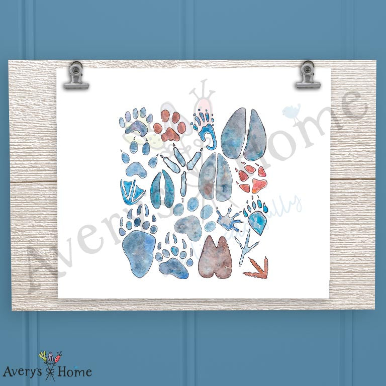 Animal Tracks 16oz Frosted Glass – Mountain Hiking Decor