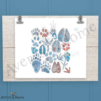 Animal Tracks 16oz Frosted Glass – Mountain Hiking Decor