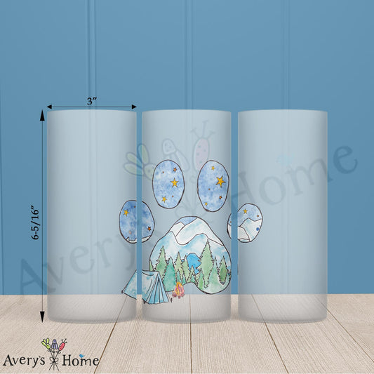 Stars Dogs Camping 16oz Frosted Glass – Under the Sky Decor