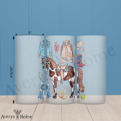 Western Horse Riding 16oz Frosted Glass – Cowboy Decor