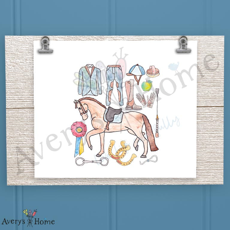 English Equestrian 16oz Frosted Glass – Custom Rider Gift