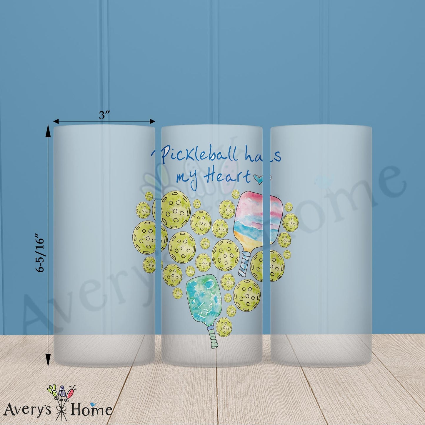 Pickleball Valentine 16oz Frosted Glass – Sporty Heart Gift