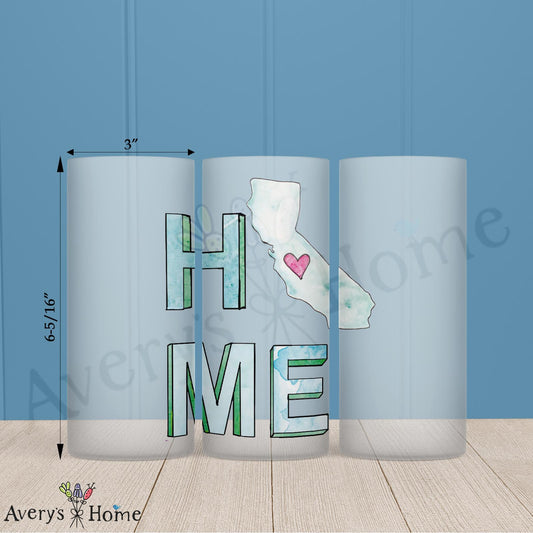 HOME in California 16oz Frosted Glass